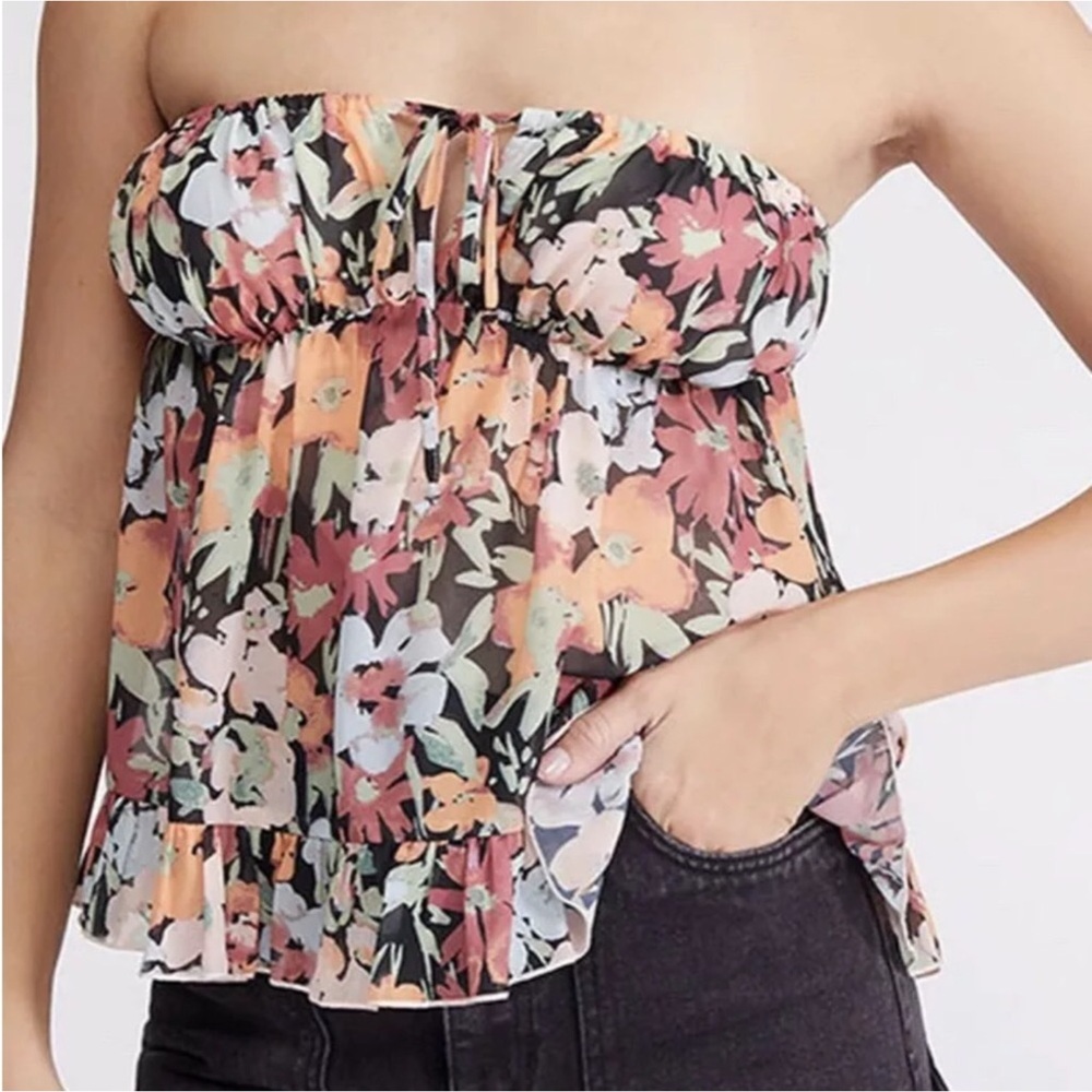 PAC Sun LA Hearts Floral Tube Top